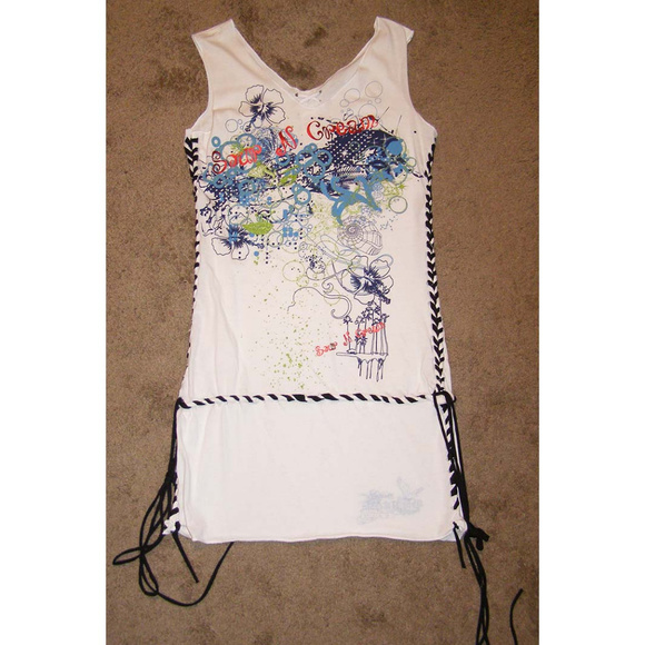 New Sour n Cream white bodycon printed dress M 6-8 - Picture 6 of 8